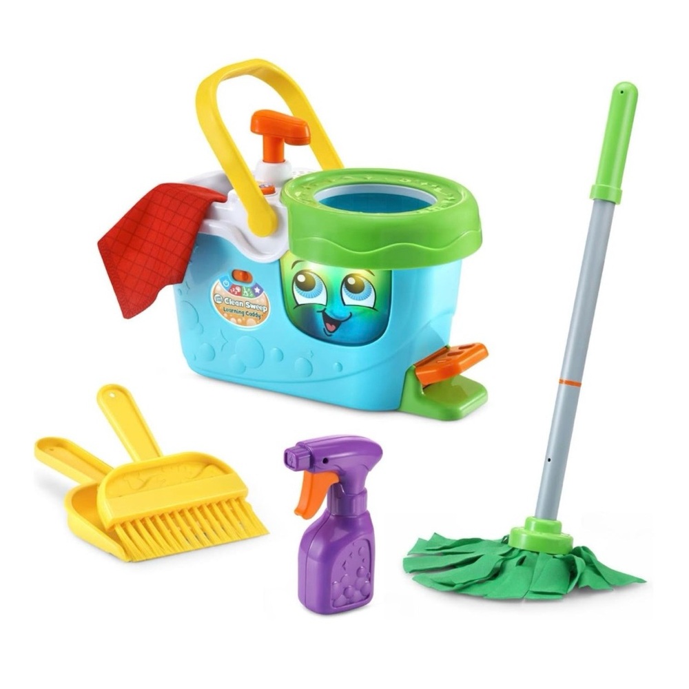 LeapFrog Clean Sweep Learning Caddy for Kids with Sounds – Blue/Green Mop *NEW*